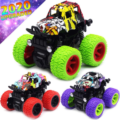 ™ Monster Trucks Toys - 3 Pack Friction Powered Mini Push and Go Car Truck Playset Inertia Vehicle for Kids Best Christmas Birthday Party Gift for Boys Girls Aged 3 and Above