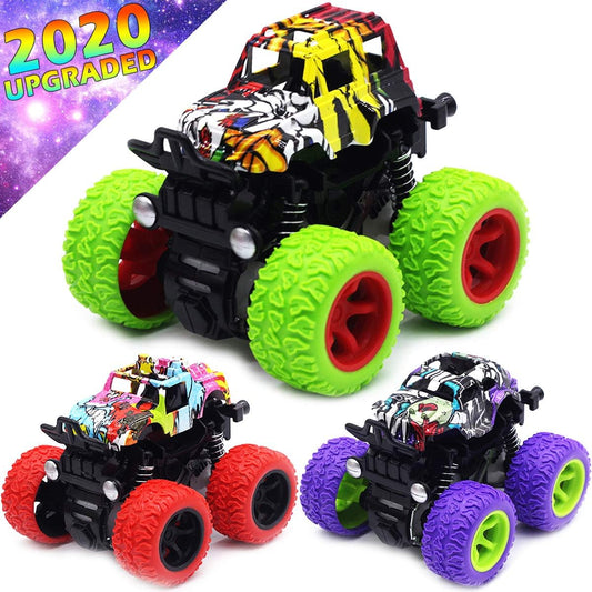 ™ Monster Trucks Toys - 3 Pack Friction Powered Mini Push and Go Car Truck Playset Inertia Vehicle for Kids Best Christmas Birthday Party Gift for Boys Girls Aged 3 and Above