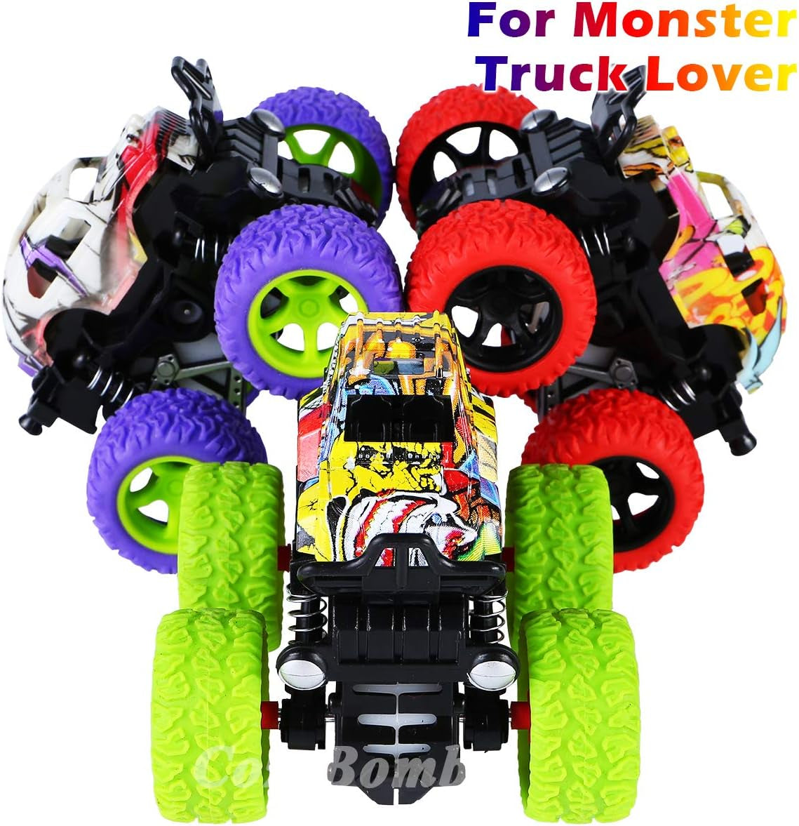 ™ Monster Trucks Toys - 3 Pack Friction Powered Mini Push and Go Car Truck Playset Inertia Vehicle for Kids Best Christmas Birthday Party Gift for Boys Girls Aged 3 and Above