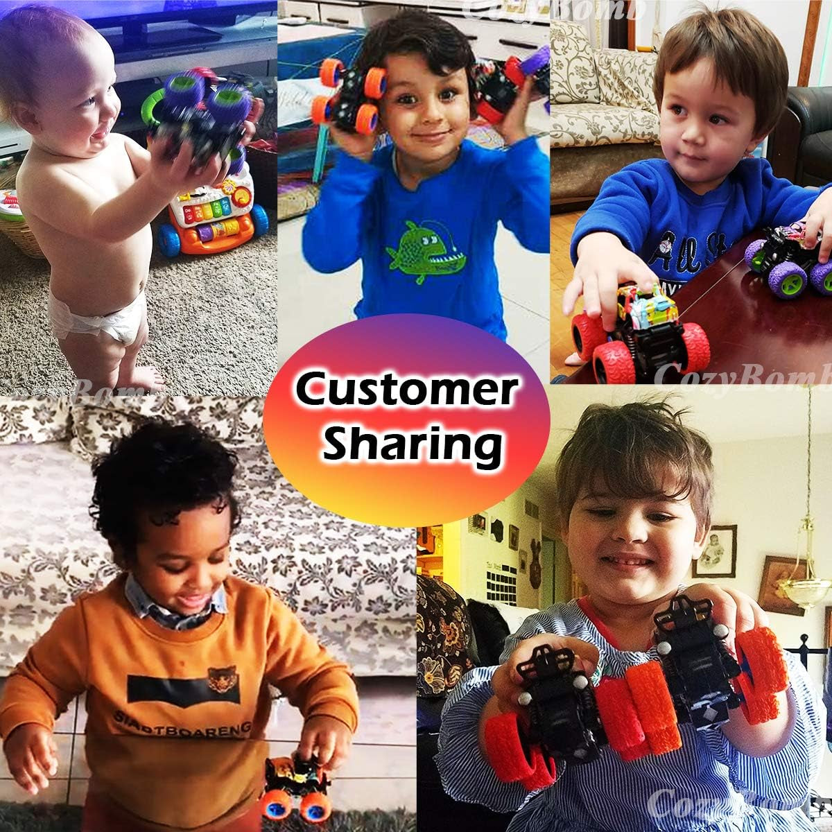 ™ Monster Trucks Toys - 3 Pack Friction Powered Mini Push and Go Car Truck Playset Inertia Vehicle for Kids Best Christmas Birthday Party Gift for Boys Girls Aged 3 and Above
